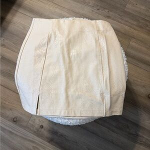 Francesca's Collections Croc-Embossed Cream Skirt